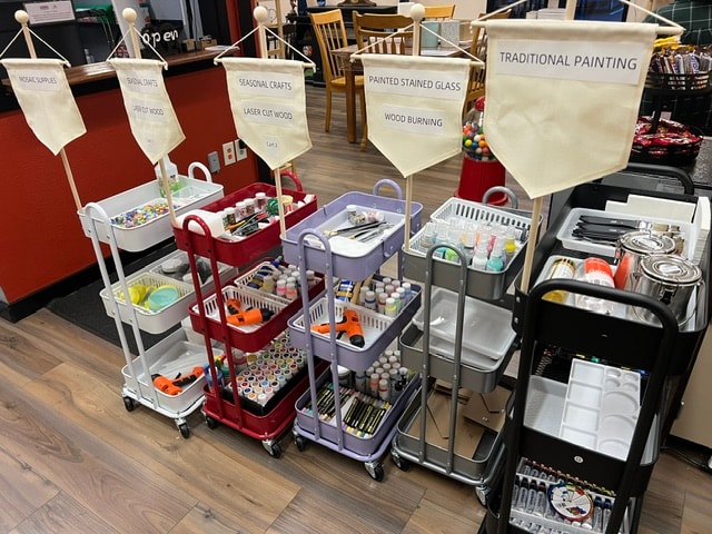 All arts supply carts