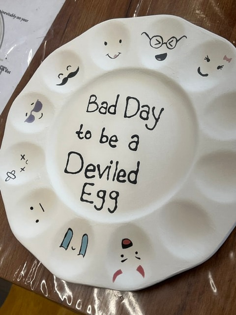 Bad day to be a deviled egg painted plate
