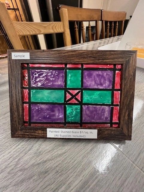 Sample painted stained glass panel